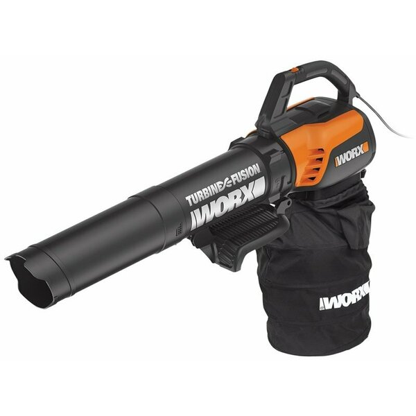 Worx Trivac Wg512 Blower/Mulcher/Yard Vacuum, 12 A, 2-Speed, 600 Cfm Air, Black/Orange WG510